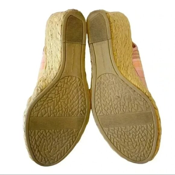 Montego Bay Club Wedge Sandals Slingback Platform Espadrilles Pink Plaid 7.5 - Picture 10 of 14